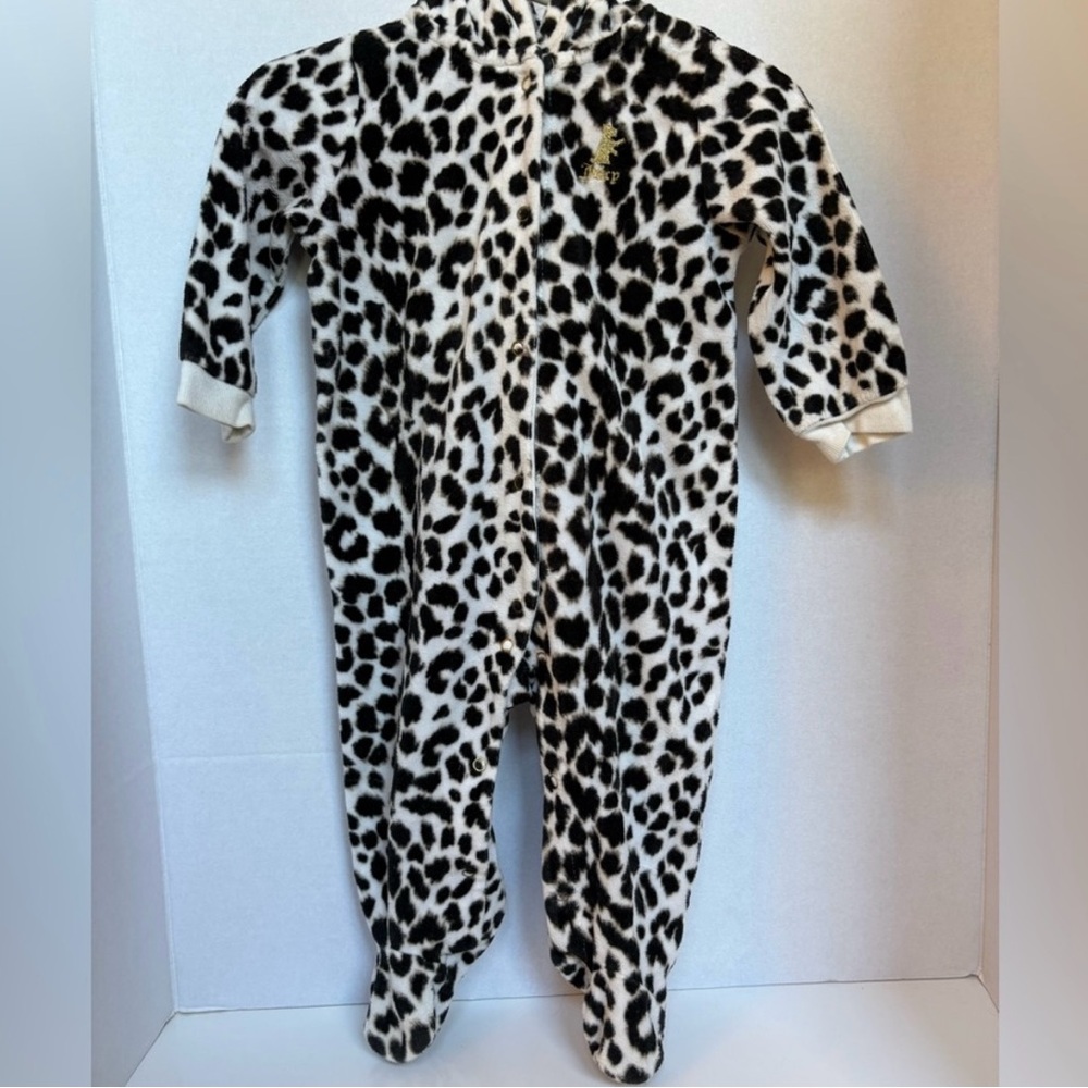 Juicy Couture Baby Leopard Print Hooded Footed Onesie 3-6M